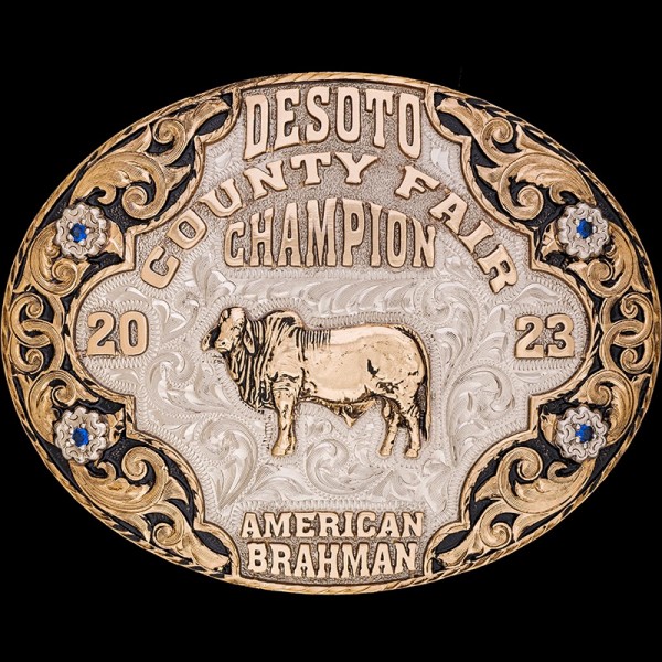 The Norman Belt Buckle features a classic western oval shape with bronze flowers and gorgeous bronze scrollwork Customize this buckle for your rodeo trophy!
 

You 